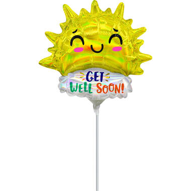 Foil Balloon – Mini Shape – "GET WELL SOON" – Sun