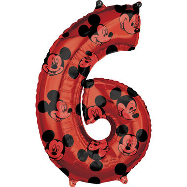 Mid Size Number Mickey Mouse Forever Number 6 Foil Balloon L27 Package