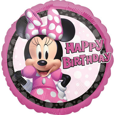 Foil Balloon - Minnie Mouse - "Happy Birthday" - 45 cm