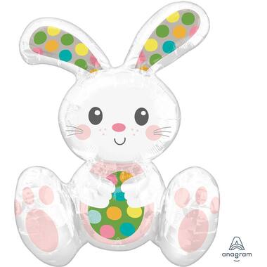 Foil Balloon - Shape - Sitting Easter Bunny - 38 x 50 cm