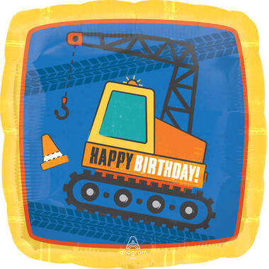 Standard Construction Birthday Foil Balloon S40 Packaged 45 cm