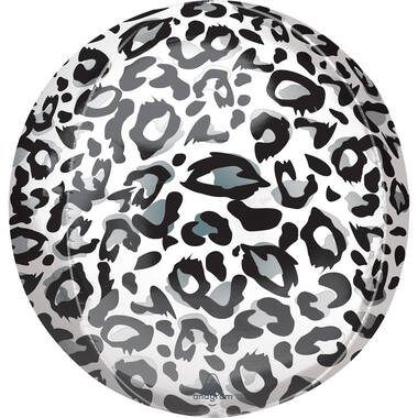 Orbz Snow Leopard Print Foil Balloo