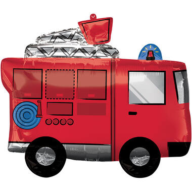 Foil Balloon - Shape - Fire Truck - 66 x 55 cm