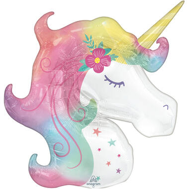 Foil Balloon - Shape - Enchanting Unicorn - Rainbow - 83 x 73 cm