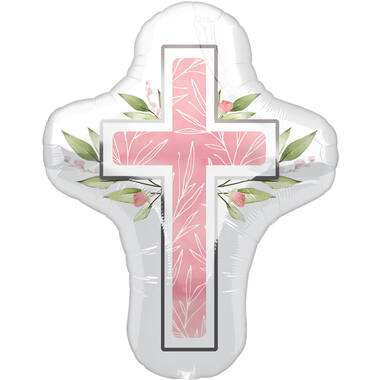 Foil Balloon - Shape My First Communion - Pink