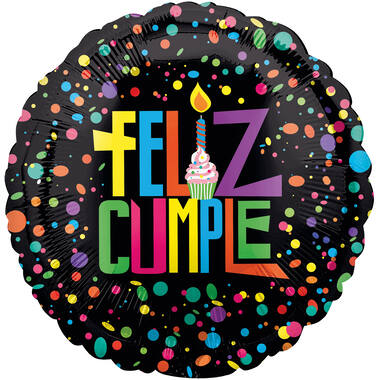 Foil Balloon - "FELIX CUMPLE" - Confetti - 45 cm