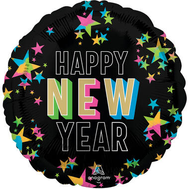 Standard New Year Glow Foil Balloon S40 packaged 43cm