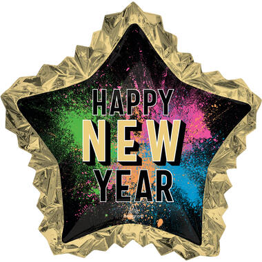 SuperShape New Year Glow Star Foil Balloon P35 packaged 86cm x 81cm