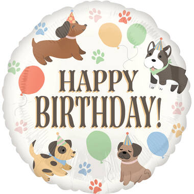 Foil balloon - "HAPPY BIRTHDAY" - Pawsome Party - 45 cm