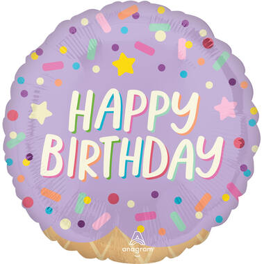 Foil Balloon - "HAPPY BIRYHDAY" - Ice Cream Party - 45 cm