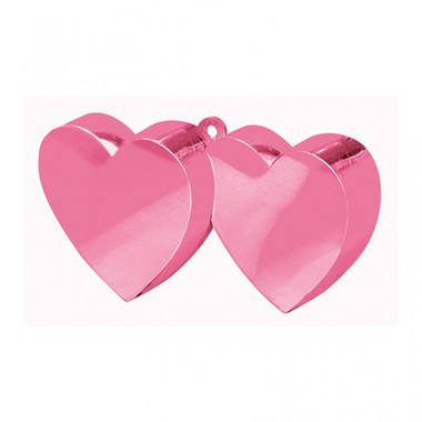 Balloon Weight Double Heart Pink 170 g/6 oz