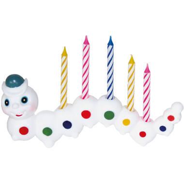 Set of Candles Caterpillar & Spiral Candles 8 Pieces 14 x 6.3 cm