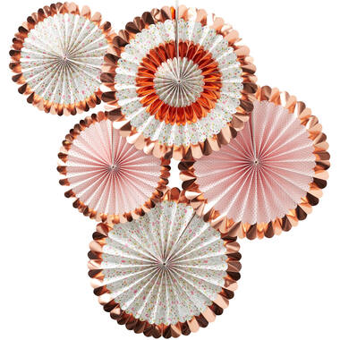 Fan Decorations - Floral - 5 P