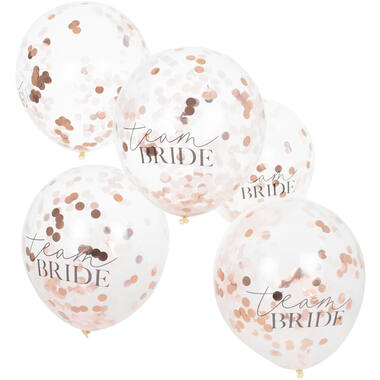 Confetti 'Team Bride' balloons