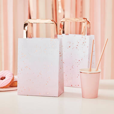 Rose Gold Foiled Pink Watercolour Party Bag