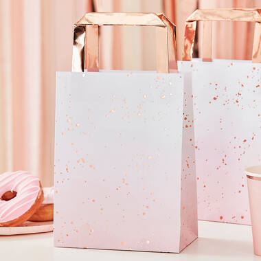 Rose Gold Foiled Pink Watercolour Party Bag