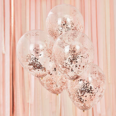 rose gold foil confetti filled balloons