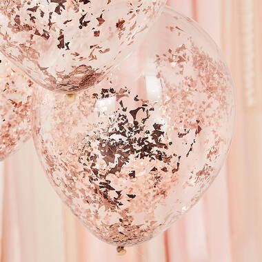 rose gold foil confetti filled balloons