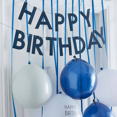 Balloon Door Kit - Happy Birthday - Blue