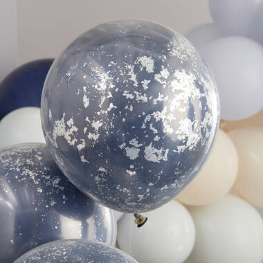 Balloon Bundle - Double Stuffed - Navy with Silver Shred