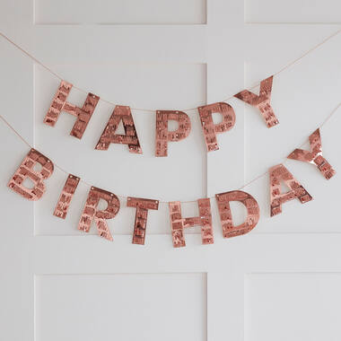Bunting - Happy Birthday Fringe - Rose Gold