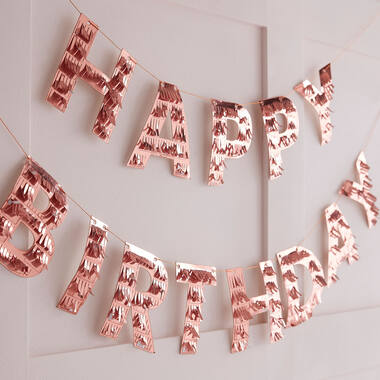 Bunting - Happy Birthday Fringe - Rose Gold