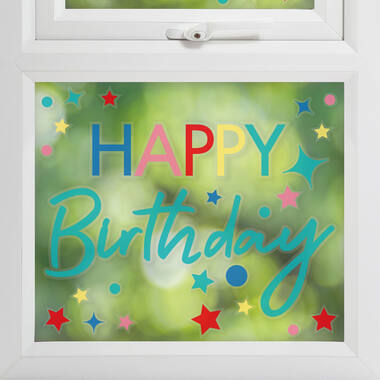 Window Sticker - Happy Birthday - Brights