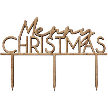 Cake Topper - Merry Christmas - Wood