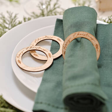 Napkin Ring - Merry Christmas Burnt Out Wood