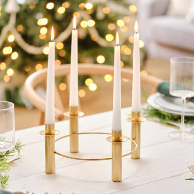Table Centrepiece - Circular Candle Holder - Gold
