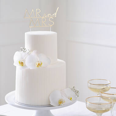 Cake Topper - Acrylic Gold Mr & Mrs