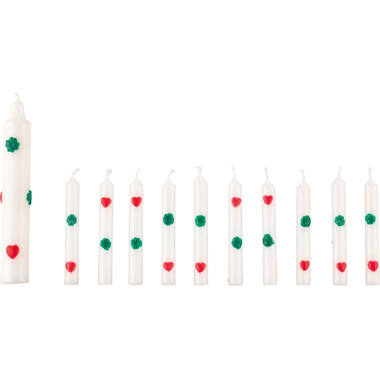 Set of Candles Light of Life & Birthday Candles Symbols 11 Pieces Height 8 / 13.5 cm