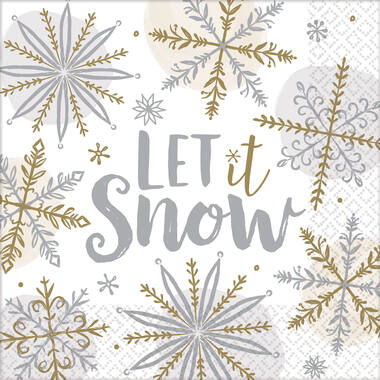 16 Napkins Shining Snow 33 x 33 cm