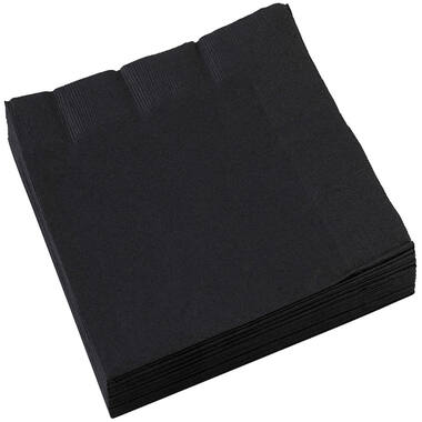 20 Napkins Black 33 x 33 cm