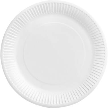 8 Plates Frosty White Round Paper 23 cm