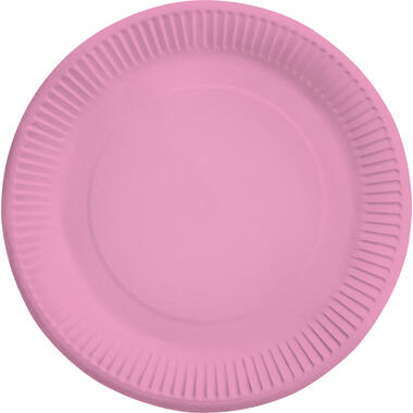 8 Plates New Pink Round Paper 23 cm