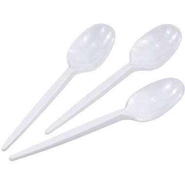 25 Spoons white Plastic