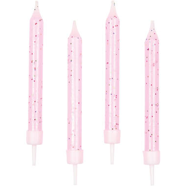 10 Spiral Candles Glitter Height 6.3 cm