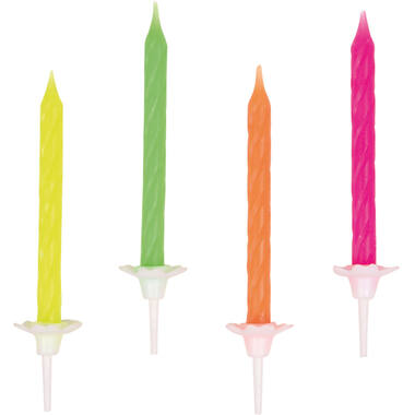 10 Spiral Candles Neon Height 6.3 cm