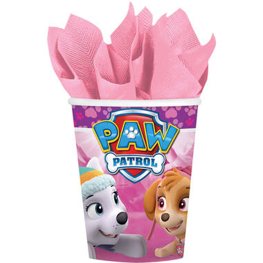 8 Cups Pink Paw Patrol  Paper 250 ml