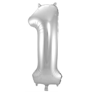 Number balloon silver