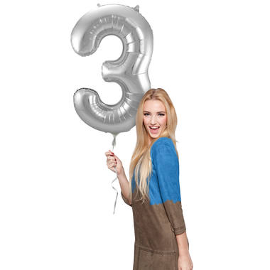 Number balloon silver