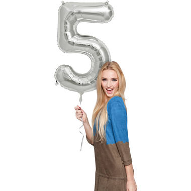 Number balloon silver