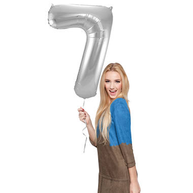 Number balloon silver