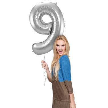 Number balloon silver
