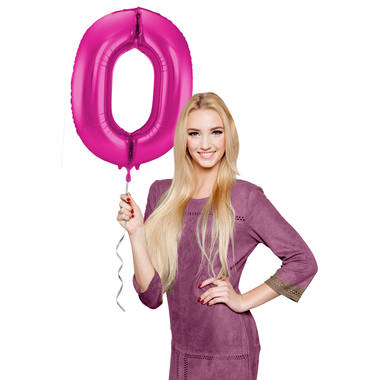 Number balloon magenta