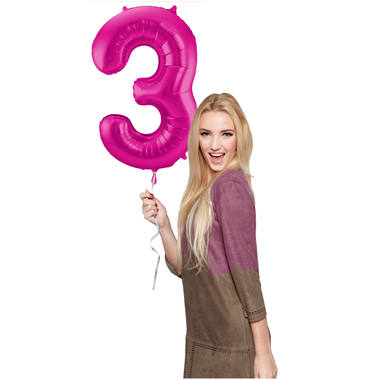Number balloon magenta