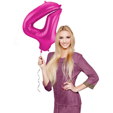 Number balloon magenta