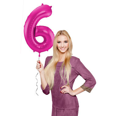 Number balloon magenta