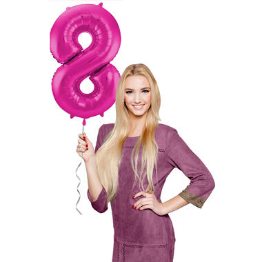 Number balloon magenta